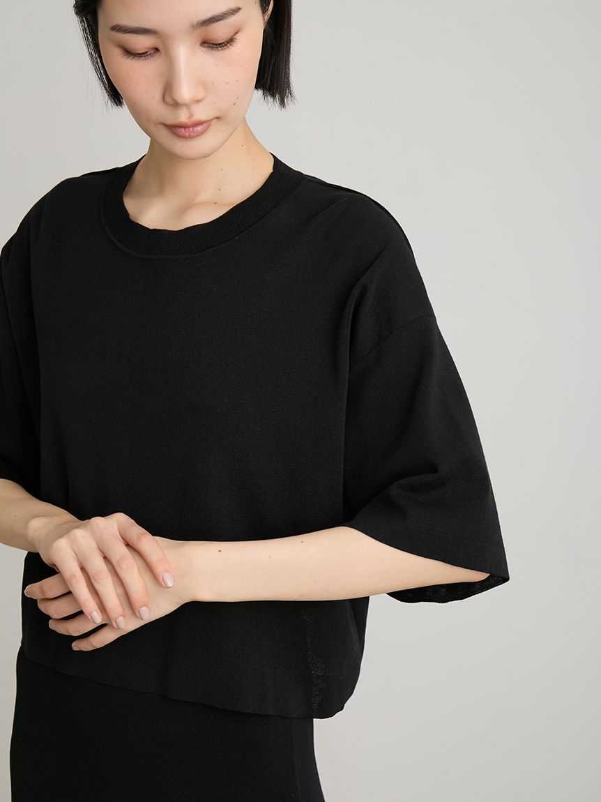 セットアップ対応】【洗える】シアーワイドニットT(ニット)｜トップス