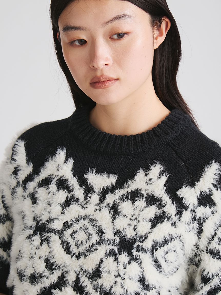 美品★希少完売品 白×黒 BRIEFING メリノウールロゴニットセットアップM 洗える】フェアアイルチャンキーニット(トップス)｜MIESROHE