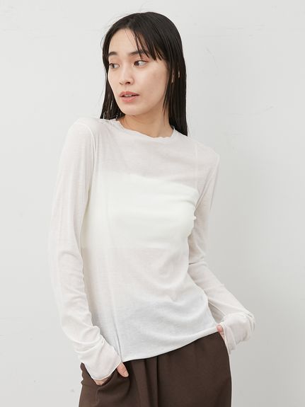 信頼への信頼 コットン100％クルーネックシアーロンT(カットソー)｜トップス 服＆ファッション小物