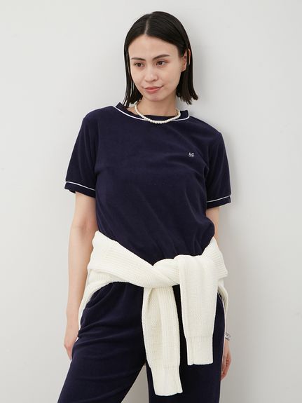【セットアップ対応】パイルクルーネックTシャツ