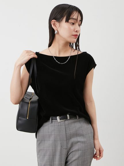 ミラオーウェン　グレー ニット 半袖 トップス サイズ1 ミラ オーウェン Mila Owen オーガニック半袖リブTOPS （グレー