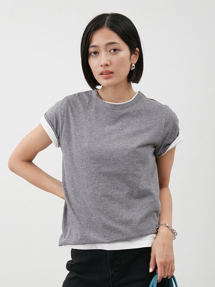 セットアイテム】コットン100％レイヤード2PACK T(Tシャツ)｜トップス