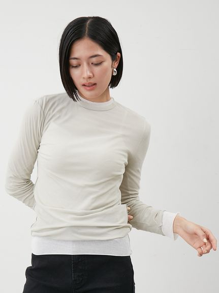 Mila Owen◆長袖カットソー/0/コットン/BLK/09WNT251018 Mila Owen 「Mila Owen」 長袖カットソー FREE グレー