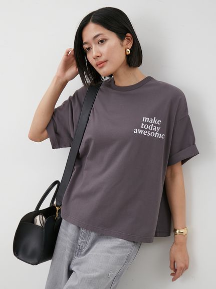 短丈ワイドグラフィックTシャツ(Tシャツ)｜トップス｜Mila Owen