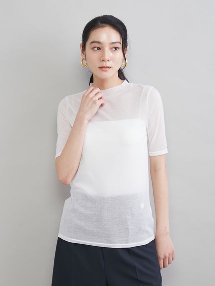 ウールテンセルハーフスリーブシアーT(Tシャツ)｜トップス｜Mila Owen