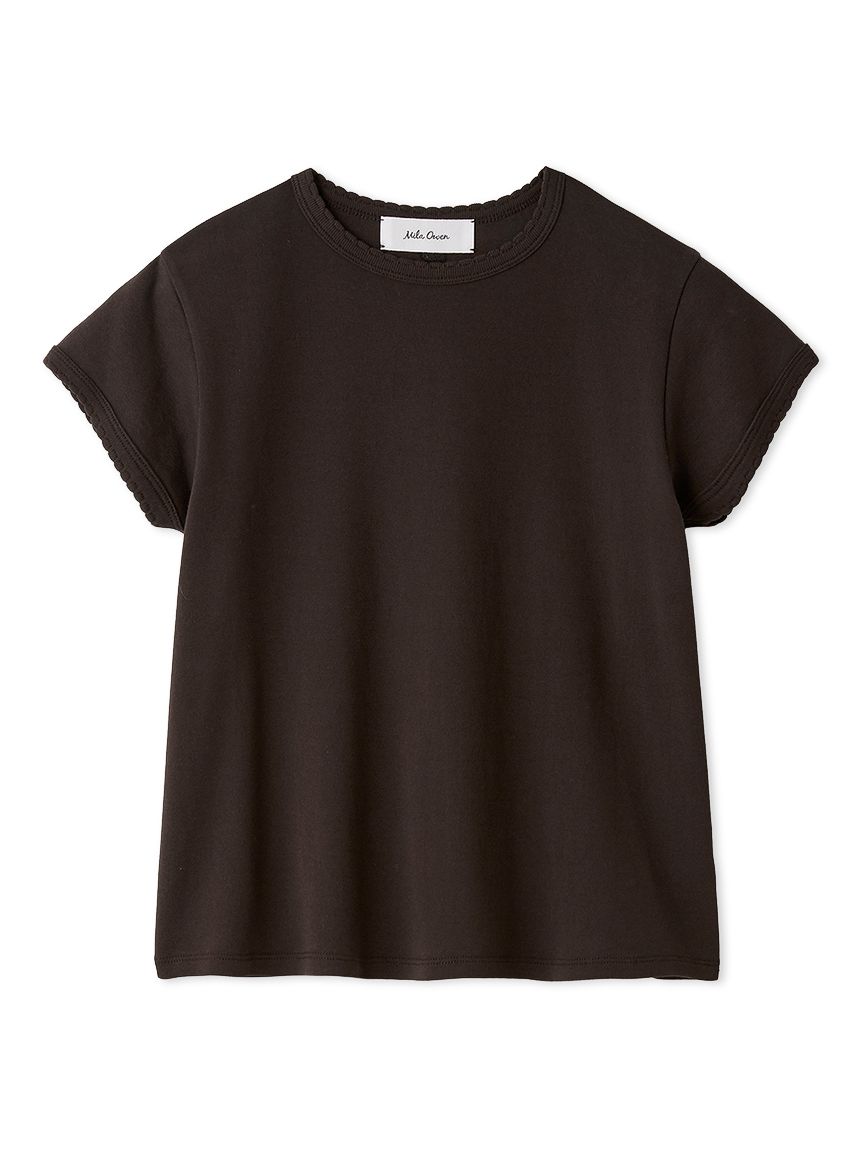 サルセーションウェア新作ＶTシャツダークブラウン色Мサイズ未開封品 スカラップデザインコンパクトTシャツ(Tシャツ)｜トップス｜Mila Owen