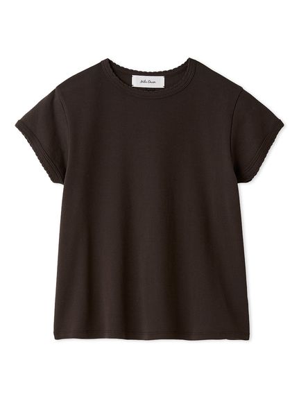 スカラップデザインコンパクトTシャツ(Tシャツ)｜トップス｜Mila Owen