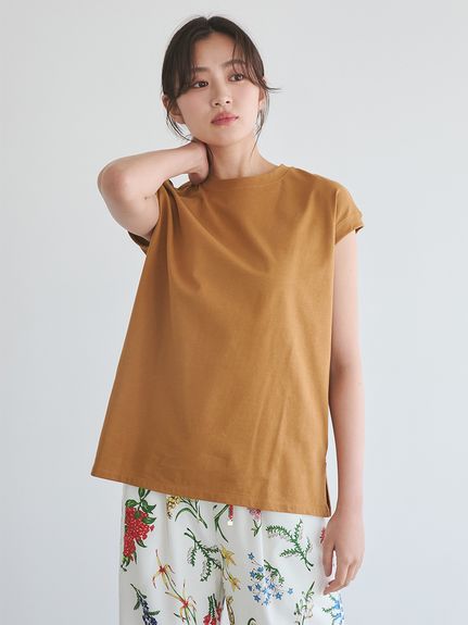 接触冷感】ハイラインフレンチスリーブカットTOPS(カットソー