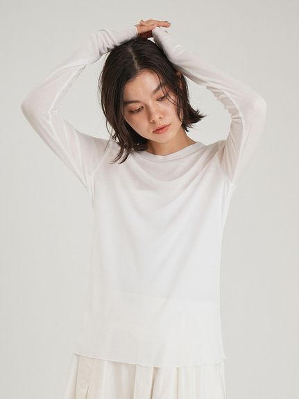 シルクブレンドシアーロングTシャツ(Tシャツ・カットソー)｜トップス