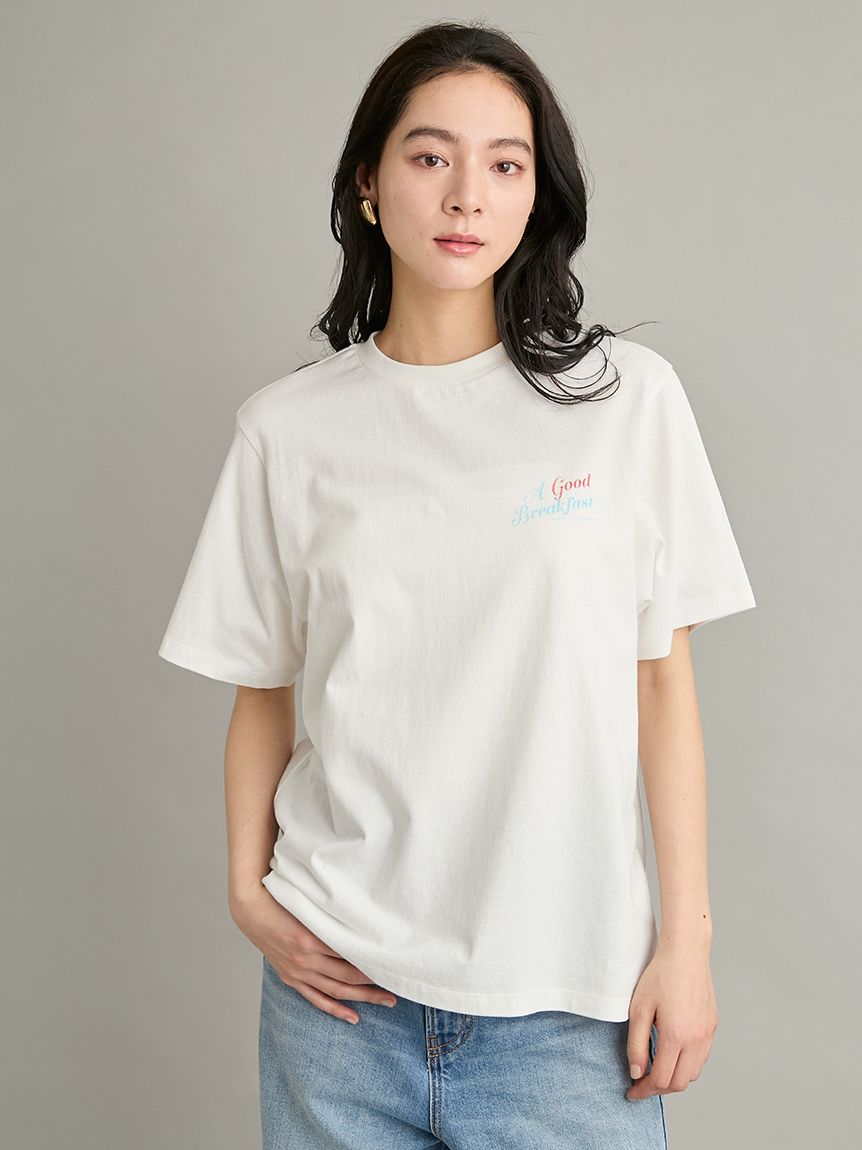 カフェモチーフグラフィックTシャツ(Tシャツ)｜トップス｜Mila Owen