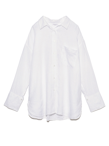 ビックサイズフレンチリネンシャツ(WHT-F)