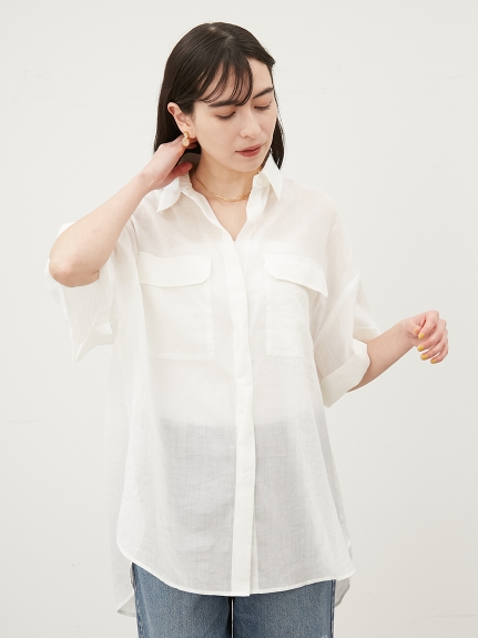 綿麻BIGポケット半袖シャツ(シャツ)｜トップス｜Mila Owen（ミラ 