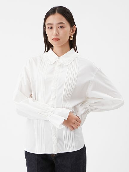 【新品・タグ付き】Mila Owen シャーリングペプラムフリルブラウス シャーリングペプラムフリルブラウス(ブラウス)｜トップス｜Mila