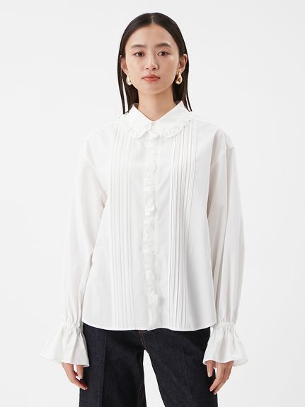 フリルカラーパフスリーブブラウス(ブラウス)｜トップス｜Mila Owen