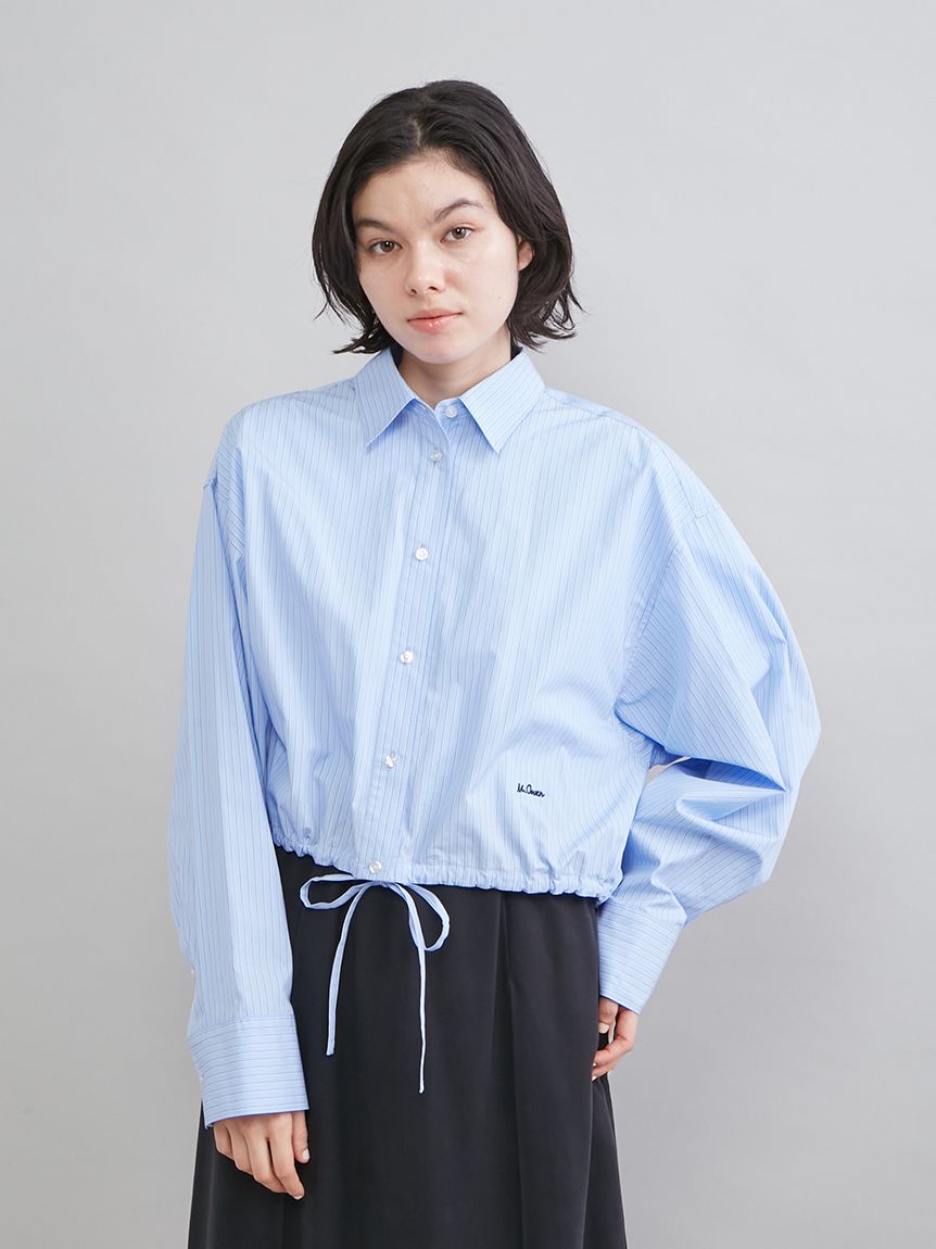 ストライプドロストショートシャツ(シャツ)｜トップス｜Mila Owen