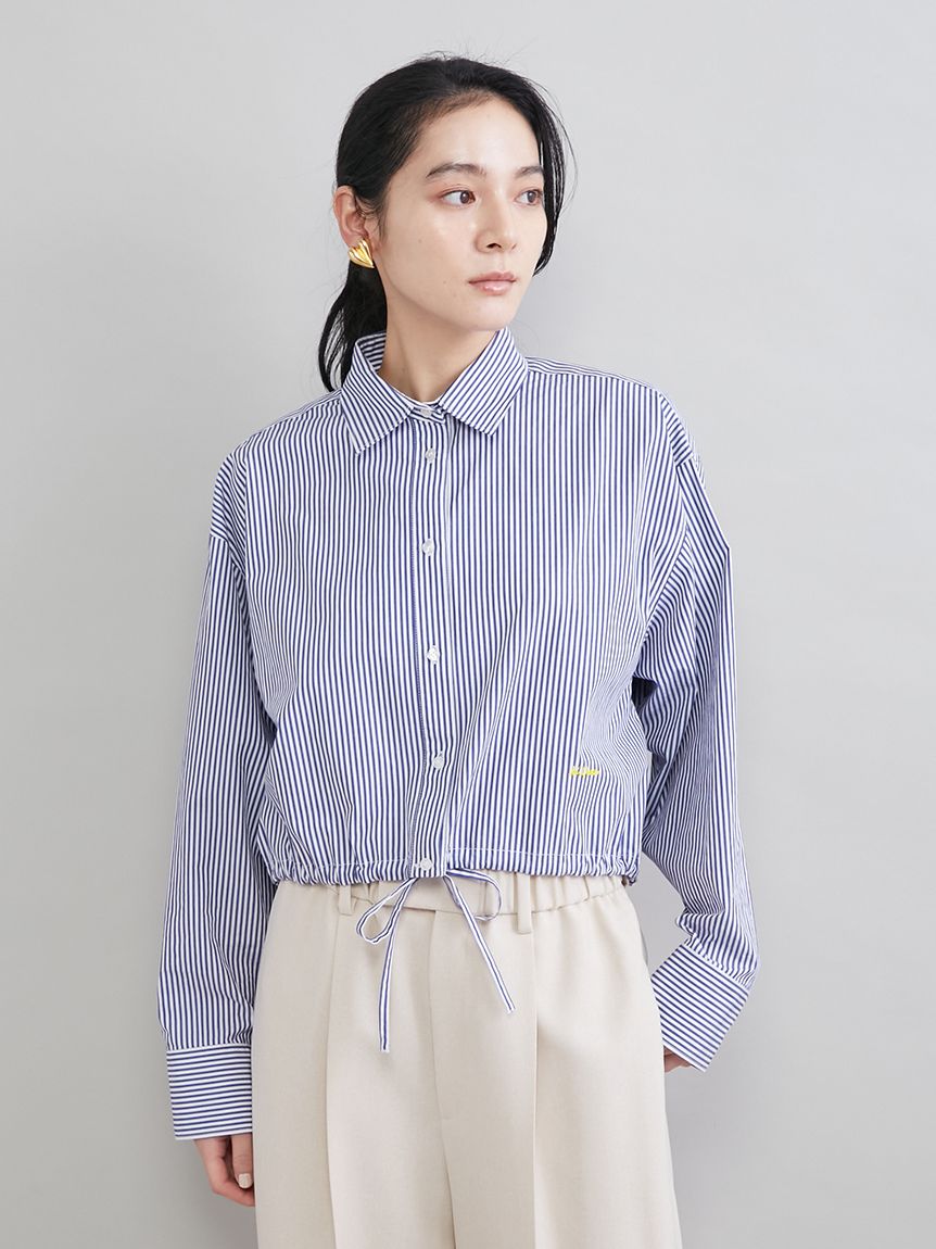 ストライプドロストショートシャツ(シャツ)｜トップス｜Mila Owen