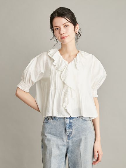 【美品】Mila Owen ミラオーウェン フレアー袖 ラグラン ブラウス 白 美品】Mila Owen ミラオーウェン フレアー袖 ラグラン ブラウス 白