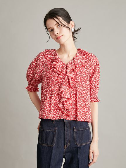 新品 Mila Owen  ビッグカラーロングスリーブブラウス Mila Owen（ミラオーウェン）の「Wビッグカラーデニムブラウス（シャツ