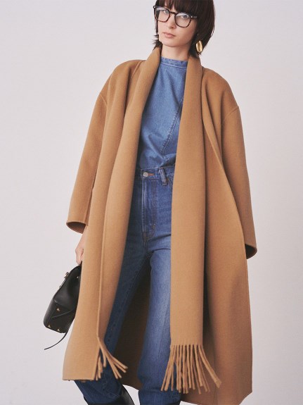 本物品質の 価格 34 560 専用 ミラオーウェン ストール付きノーカラー接結コート チェスターコート