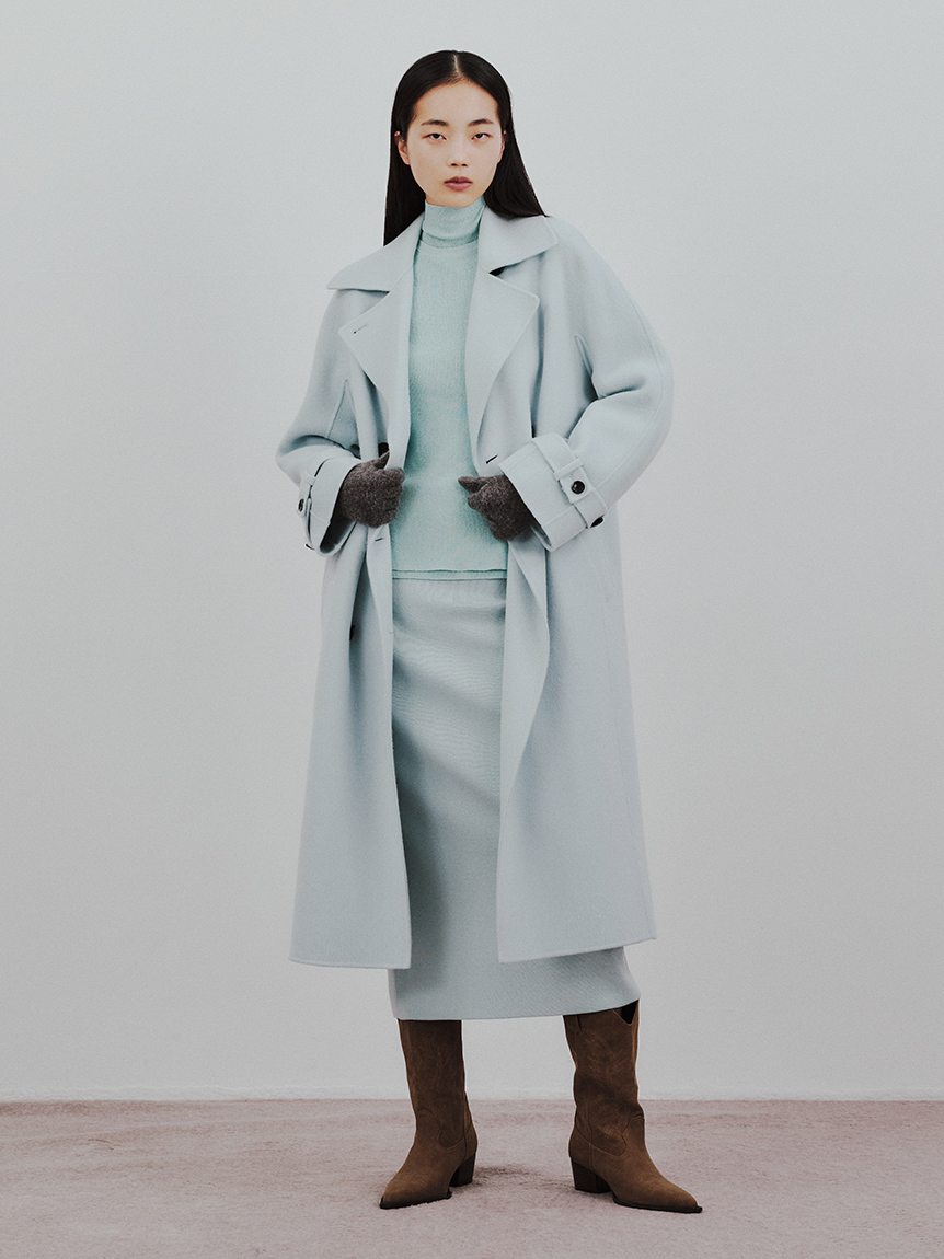ベルト付きリバーピーコート(ロングコート)｜アウター｜Mila Owen