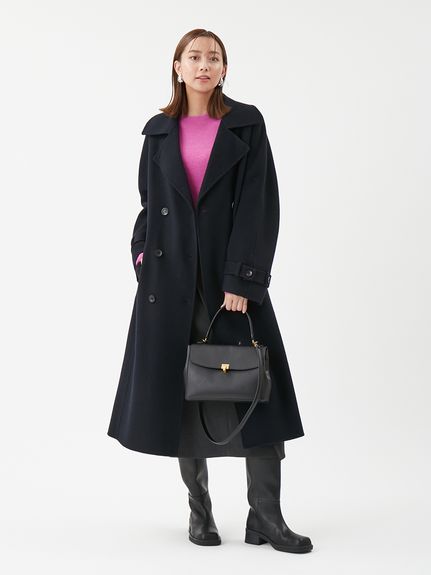 ベルト付きリバーピーコート(ロングコート)｜アウター｜Mila Owen