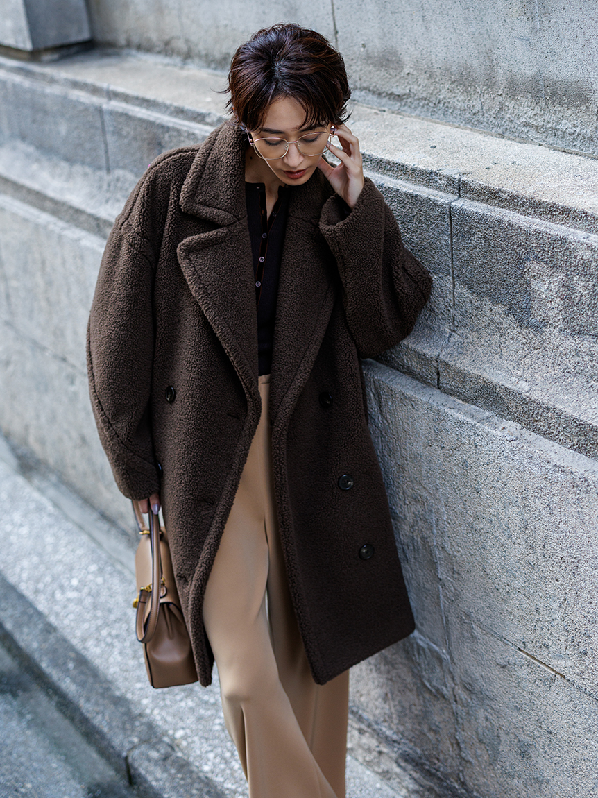 ミラオーウェン　アウター　コート オーバーサイズボアコート(ロングコート)｜アウター｜Mila Owen（ミラ