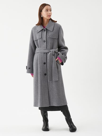 MilaOwen ミックスカラーミディステンカラーコート Mila Owen｜ミックスカラーステンカラーコート