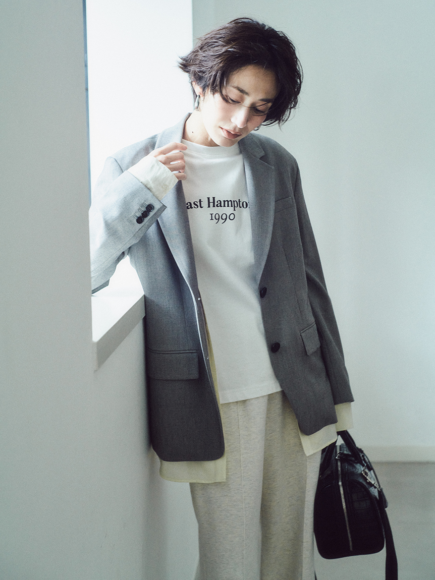 シャツレイヤードジャケット(テーラードジャケット)｜アウター｜Mila