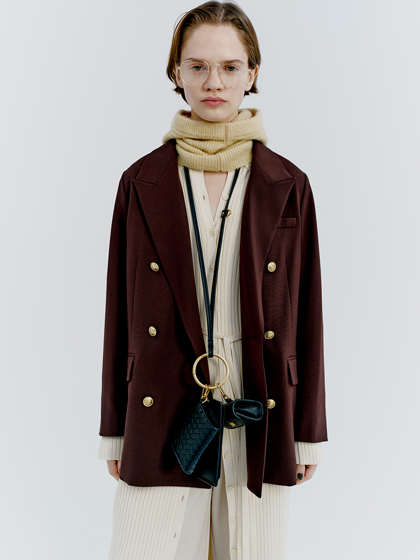 金釦ダブルブレストロングブレザー(テーラードジャケット)｜アウター