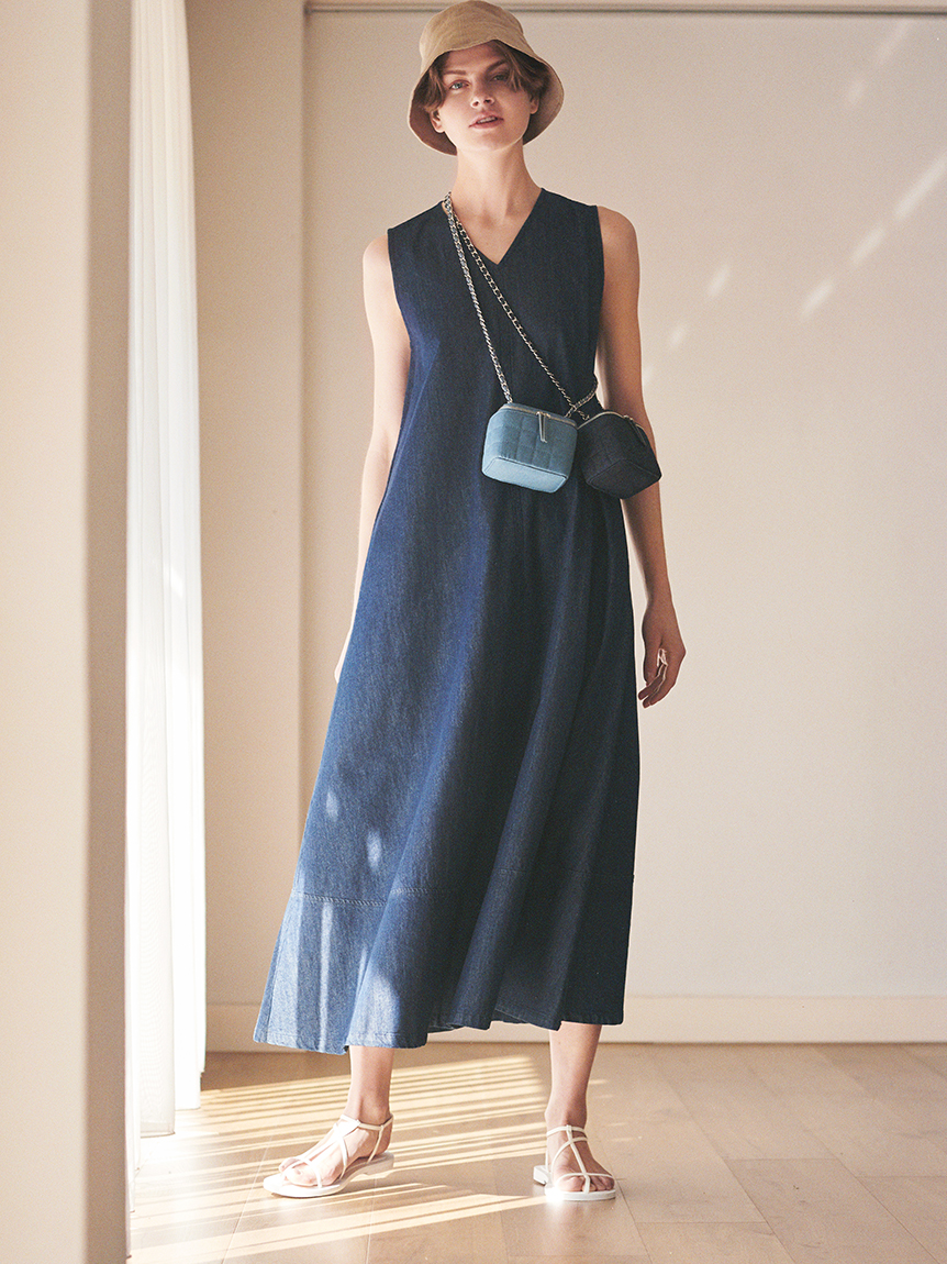 裾切替えvネックaラインラインフレアデニムワンピース マキシ ロングワンピース ワンピース Mila Owen ミラオーウェン の通販サイト 公式 裾切替えvネックaラインラインフレアデニムワンピース マキシ ロングワンピース ワンピース Mila Owen ミラオーウェン の通販サイト 公式