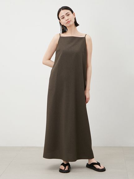 ベア付ストレートナローマキシキャミワンピース(マキシ・ロング