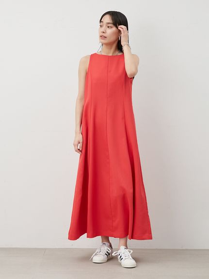 Mila Owen 美品✨️ボリューム袖 ロングワンピース ルビーピンク