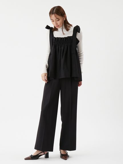 Aラインブラウス＆ベーカーパンツセット セットアイテム】ペプラムキャミブラウス×パンツ SET UP(セットアップ