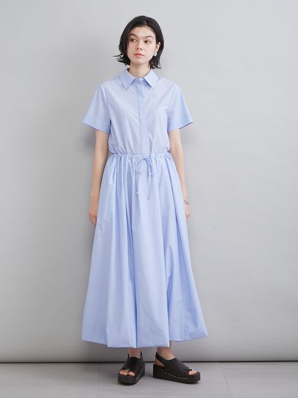 ストライプセパレートバルーンシャツワンピース