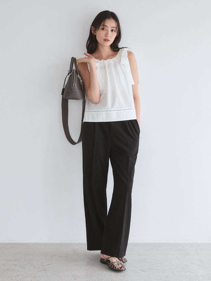 2019aw JW ANDERSON リボンヘムパンツ ウォッシャブル】肩リボンブラウスセミワイドパンツSET UP