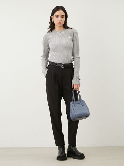 WEB限定00サイズ】ベルト付き後ろゴムペーパーバックパンツ