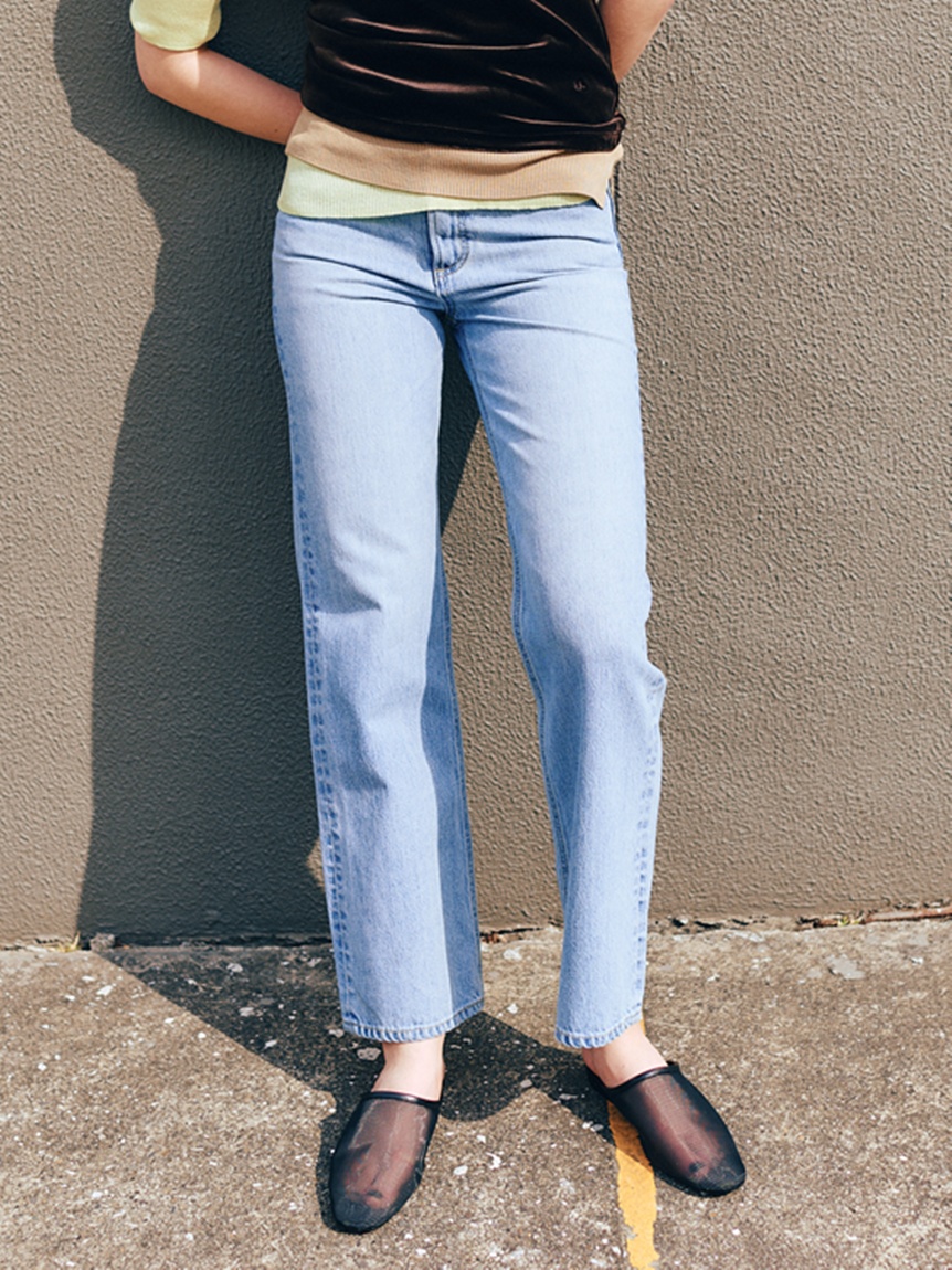 courreges ミッドライズ　ストレートジーンズ Courrèges ミッドライズ ストレートジーンズ | ブルー | FARFETCH JP