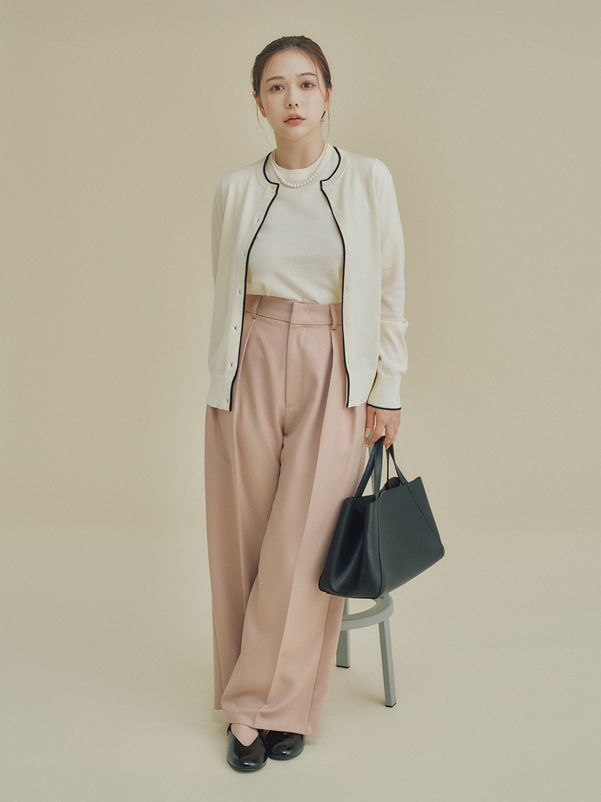 【美品】ミラオーウェン　ウエストシェイプデザイン　麻リネンブラウスワイドパンツ 美品】ミラオーウェン ウエストシェイプデザイン 麻リネン