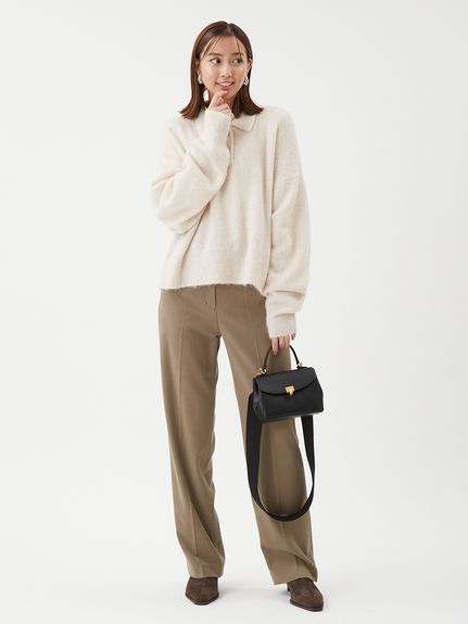 ウエストシューレース付きテーパードパンツ