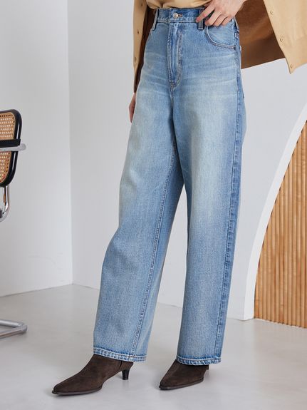 【新品未使用】#Mila Owen #着画付き #ライトブルーワイドレッグデニム デニムパンツ/ジーンズ | Mila Owen（ミラ オーウェン