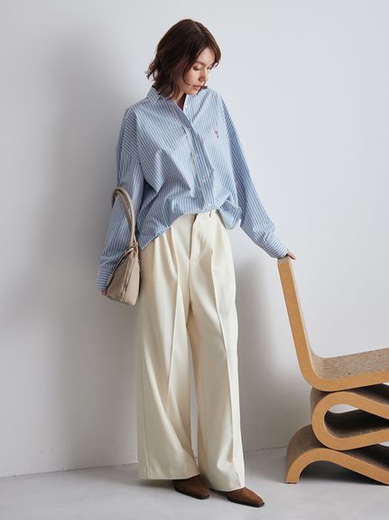 mila owen / ラップタックワイドパンツ(アイボリー) Amazon | [ミラオーウェン] ラップタックワイドパンツ