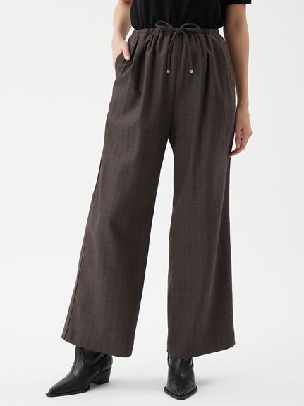 ウエストゴムヘリンボーンイージーパンツ(ストレートパンツ)｜パンツ