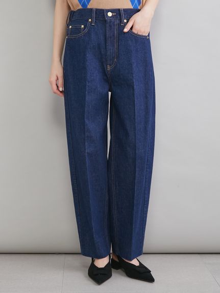 センタープレスマムデニムパンツ