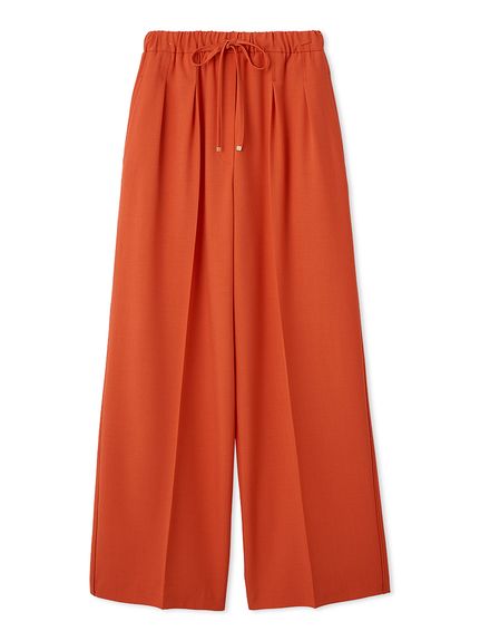 2タックウエストゴムワイドイージーパンツ(RED-0)