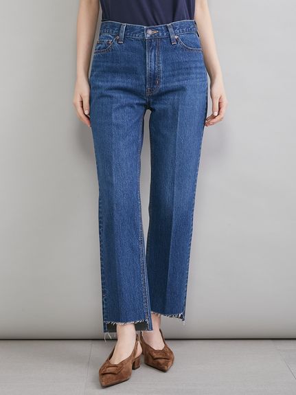 MILA PANTS】裾段差テーパードデニムパンツ(デニムパンツ)｜パンツ