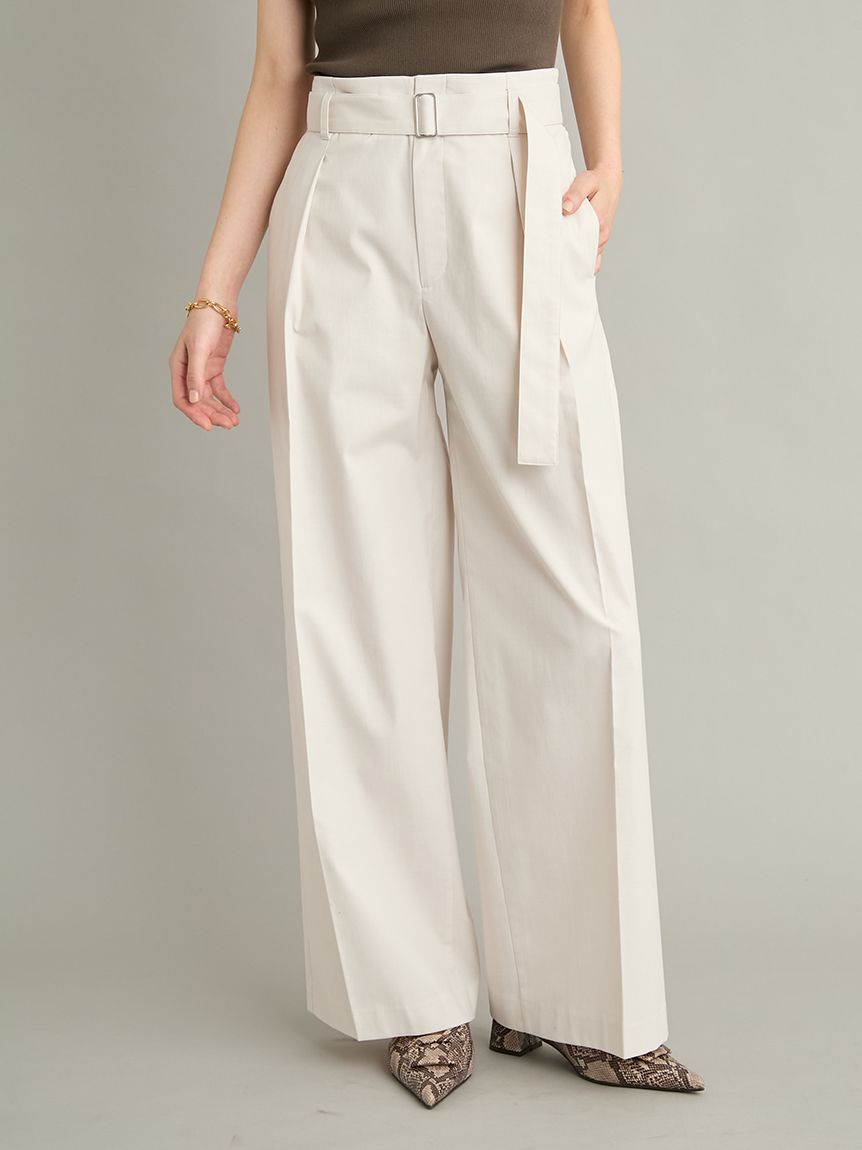 MILA PANTS】【UVカット】マルチファンクションセミワイドタックパンツ