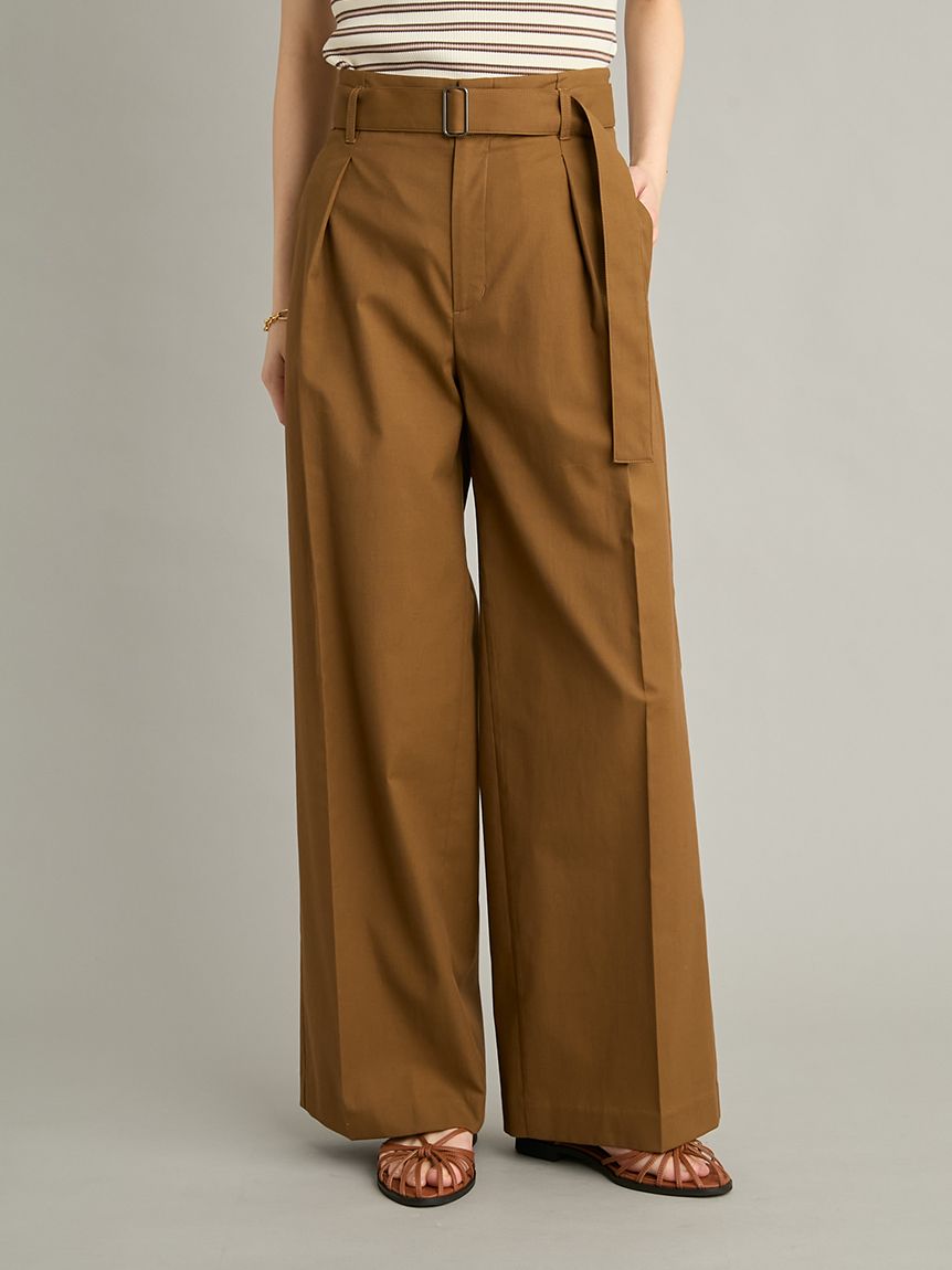 MILA PANTS】【UVカット】マルチファンクションセミワイドタックパンツ