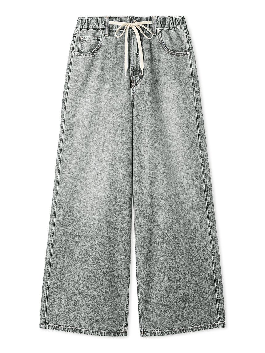 MILA PANTS】ウエストゴムドロストイージーデニムパンツ(デニムパンツ