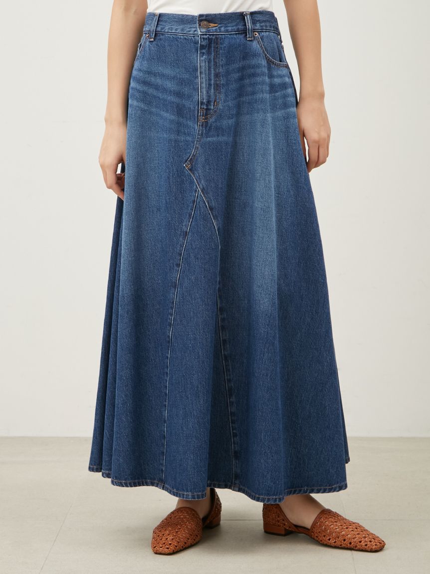 美品 RED VALENTINO デニムティアードスカート フレアスカート 38