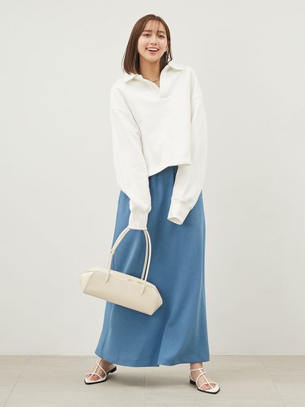 【着心地最高！美シルエット！】Vince プルオン ミディスカート SET UPイージースカート【ウォッシャブル】(膝丈スカート